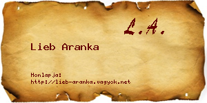 Lieb Aranka névjegykártya